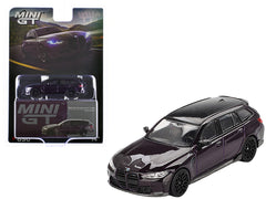 BMW M3 M Performance Touring Daytona Violet Metallic with Black Top Limited Edition 1/64 Diecast Model Car by Mini GT