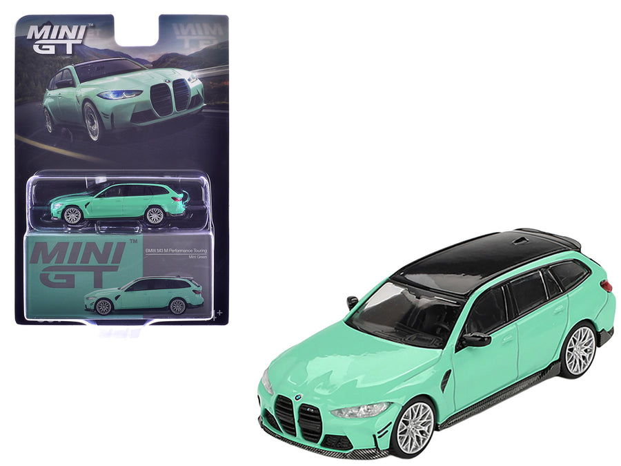 BMW M3 M Performance Touring Mint Green with Black Top Limited Edition 1/64 Diecast Model Car by Mini GT