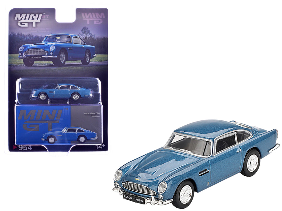 Aston Martin DB5 Sierra Blue Metallic Limited Edition 1/64 Diecast Model Car by Mini GT