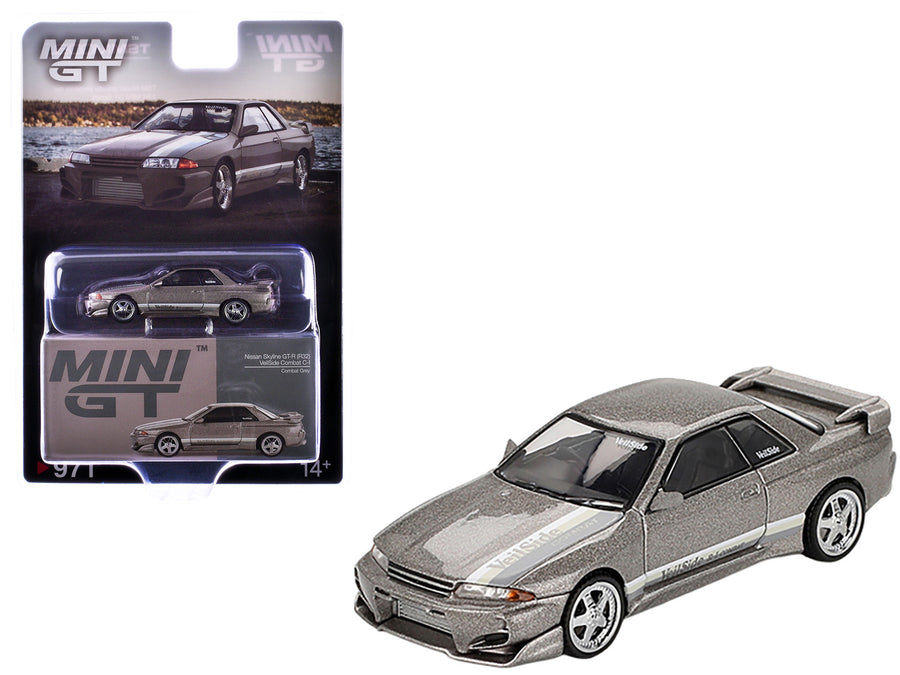 Nissan Skyline GT-R (R32) RHD (Right Hand Drive) "Veilside Combat C-I" Gray Metallic Limited Edition 1/64 Diecast Model Car by Mini GT
