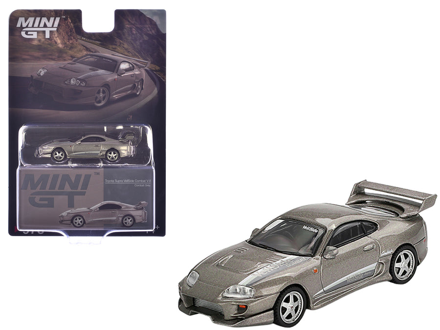 Toyota Supra "VeilSide Combat V-II" Combat Gray Metallic Limited Edition 1/64 Diecast Model Car by Mini GT