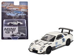 Mazda RX-7 (FD3S) "Itosyoukai Rei-gouki with RE Amemiya" RHD (Right Hand Drive) White with Graphics Limited Edition 1/64 Diecast Model Car by Mini GT