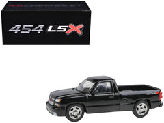 2006 Chevrolet Silverado 454 LSX Pickup Truck Onyx Black 1/64 Diecast Model Car by Paragon Models