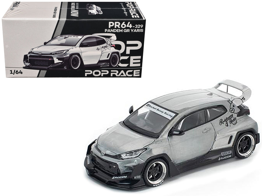 Toyota "Pandem" GR Yaris RHD (Right Hand Drive) Raw Metal 1/64 Diecast Model Car by Pop Race