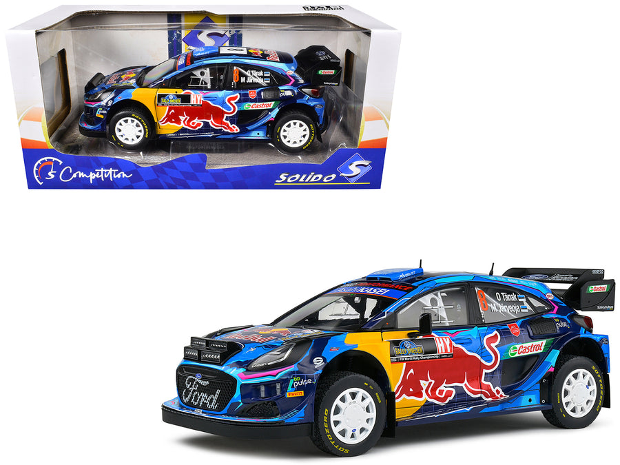 Ford Puma Rally1 Hybrid #8 Ott Tanak - Martin Jarveoja Winner "Rally Sweden" (2023) "Competition" Series 1/18 Diecast Model Car by Solido
