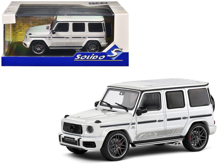 2022 Mercedes-Benz AMG G63 Diamond White Metallic with Graphics 1/43 Diecast Model Car by Solido