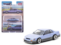 Nissan Silvia (S13) Vertex RHD (Right Hand Drive) Blue Metallic and Gray Metallic "Global64" Series 1/64 Diecast Model by Tarmac Works
