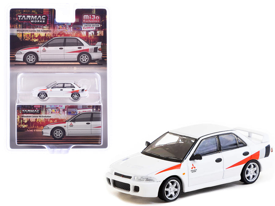 Mitsubishi Lancer RS Evolution RHD (Right Hand Drive) White with Red Accents "Global64" Series 1/64 Diecast Model by Tarmac Works