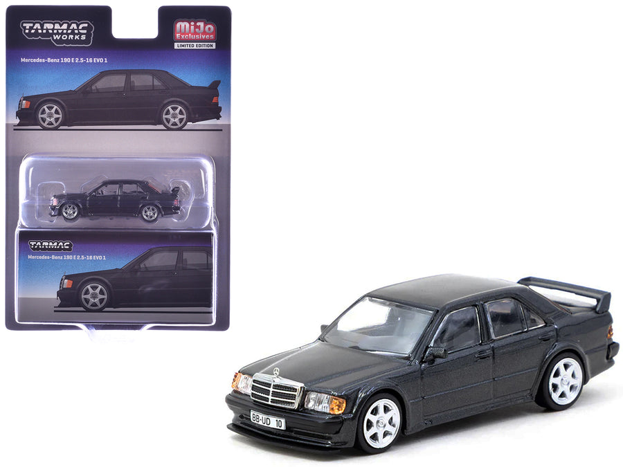 Mercedes-Benz 190 E 2.5-16 EVO 1 Blue-Black Metallic "Global64" Series 1/64 Diecast Model by Tarmac Works