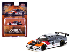 Toyota Sprinter Trueno AE86 Widebody RHD (Right Hand Drive) #86 "TRD-Jonsibal Designworks" White and Gray with Graphics "Global64" Series 1/64 Diecast Model by Tarmac Works