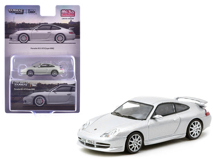 Porsche 911 GT3 (996) Silver Metallic "Global64" Series 1/64 Diecast Model by Tarmac Works