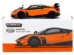Pagani Huayra BC Arancio Saint Tropez Orange and Black "Global64" Series 1/64 Diecast Model by Tarmac Works