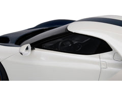 Ford GT "1964 Prototype Heritage Edition" White with Dark Blue Hood and Stripe 1/18 Model Car by Top Speed