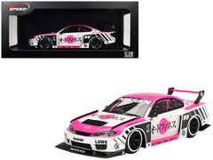 Nissan "LB-Super Silhouette" S15 SILVIA RHD (Right Hand Drive) #99 "Auto Finesse - SEMA 2023" White and Pink 1/18 Model Car by Top Speed