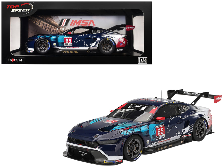 Ford Mustang GT3 #65 Joey Hand - Dirk Muller - Frederic Vervisch "Ford Multimatic Motorsports" IMSA "24 Hours of Daytona" (2024) 1/18 Model Car by Top Speed